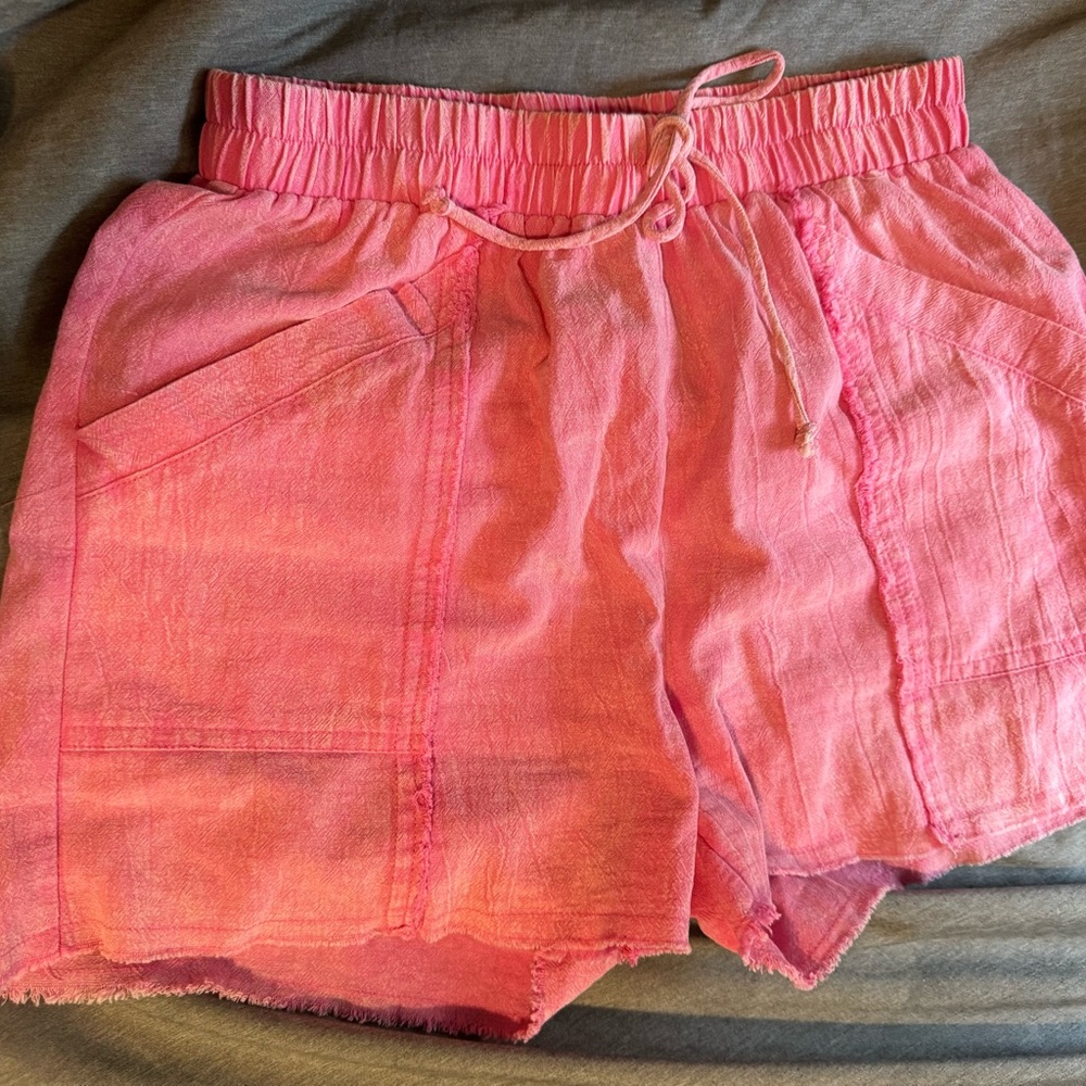 Umgee High Waist Pink Shorts Lightweight Summer Essential